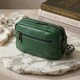 Яркая женская сумка с накладным карманом из натуральной кожи Vintage 22639 Зеленая фото