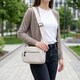Удобная женская сумка с накладным карманом из натуральной кожи Vintage 22642 Белая фото