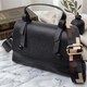 Люксовая сумка для женщин с короткой ручкой из натуральной кожи Vintage 22670 Черная фото