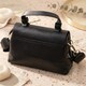 Люксовая сумка для женщин с короткой ручкой из натуральной кожи Vintage 22670 Черная фото