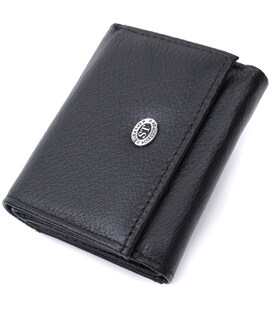 Невелике жіноче портмоне з монетницею з натуральної шкіри ST Leather 22730 Чорний