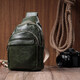 Сумка компактного размера с одной лямкой через плечо из гладкой экокожи Vintage 22771 Зеленый фото