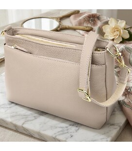 Женская сумка из натуральной кожи с жестким основанием Vintage 22985 Серый фото