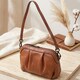 Женская сумка с драпировкой из натуральной кожи Vintage 22895 Коричневый фото