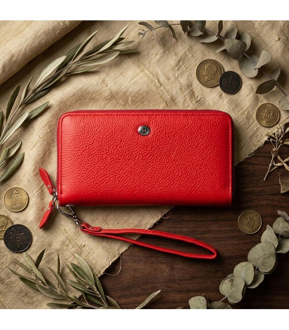 Жіночий шкіряний клатч для карток купюр та документів ST Leather 18931 Червоний