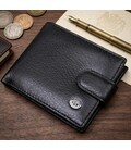 Мужской кожаный купюрник для карт купюр и монет ST Leather 18308 Черный
