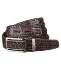 Ремінь-автомат CROCODILE LEATHER 18171 з натуральної шкіри крокодила Коричневий