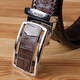 Ремень-автомат CROCODILE LEATHER 18171 из натуральной кожи крокодила Коричневый фото