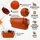 Замечательная сумка на три отделения из натуральной кожи 22138 Vintage Рыжая фото