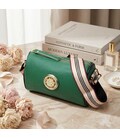 Женская сумка с оригинальным украшением из натуральной кожи Vintage 22261 Зеленая