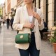 Женская сумка с оригинальным украшением из натуральной кожи Vintage 22261 Зеленая фото