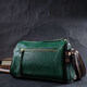 Женская сумка с оригинальным украшением из натуральной кожи Vintage 22261 Зеленая фото