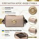Сумка для стильных женщин из натуральной кожи Vintage 22263 Бежевая фото