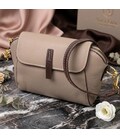 Стильная женская компактная сумка из натуральной кожи Vintage 22267 Бежевая