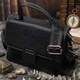Сумка сэтчел в классическом цвете для женщин из натуральной кожи Vintage 22291 Черная фото