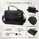 Сумка сэтчел в классическом цвете для женщин из натуральной кожи Vintage 22291 Черная фото