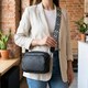 Компактная женская сумка кросс-боди из натуральной кожи Vintage 22294 Черная фото