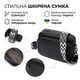 Компактная женская сумка кросс-боди из натуральной кожи Vintage 22294 Черная фото
