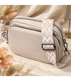 Стильная женская сумка кросс-боди из натуральной кожи Vintage 22295 Белая фото