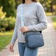 Интересная женская сумка кросс-боди из натуральной кожи Vintage 22297 Синяя фото