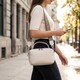 Женская прямоугольная сумка на два отделения из натуральной кожи Vintage 22344 Белая фото