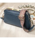 Модна сумка на два відділення з натуральної шкіри Vintage 22355 Синя
