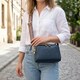 Модная сумка на два отделения из натуральной кожи Vintage 22355 Синяя фото