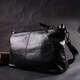 Повседневная кожаная женская сумка с двумя съемными ремнями Vintage 22379 Черная фото