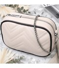 Вечерняя женская сумка на цепочке из натуральной кожи Vintage 22380 Белая