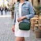 Сумка через плечо на одно отделение из натуральной кожи Vintage 22384 Зеленая фото