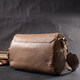 Модная кожаная женская сумка с оригинальной плечевой лямкой Vintage 22403 Бежевая фото