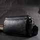 Классическая кожаная женская сумка с оригинальной плечевой лямкой Vintage 22405 Черная фото