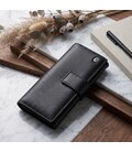 Женский кожаный кошелек для карт купюр и монет ST Leather 22548 Черный