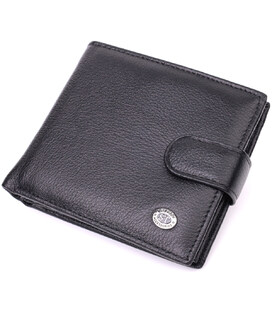 Чоловічий трендовий гаманець із натуральної шкіри ST Leather 22553 Чорний