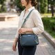 Отменная сумка на каждый день с двумя отделениями из натуральной кожи Vintage 22595 Синяя фото