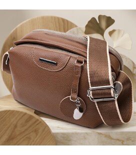 Модная сумка на каждый день с двумя отделениями из натуральной кожи Vintage 22596 Коричневый фото