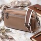 Женская стильная сумка из натуральной кожи Vintage 22599 Бежевая фото