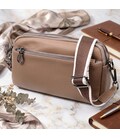 Женская стильная сумка из натуральной кожи Vintage 22599 Бежевая
