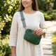 Сумка на одно отделение для стильных женщин из натуральной кожи Vintage 22603 Зеленая фото