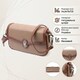 Стильная женская сумка с фактурным клапаном из натуральной кожи Vintage 22620 Бежевая фото