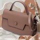 Женская сумка с геометрическим клапаном из натуральной кожи Vintage 22630 Коричневая фото