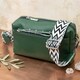 Кожаная женская сумка из стильным бегунком Vintage 22651 Зеленая фото