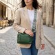 Кожаная женская сумка из стильным бегунком Vintage 22651 Зеленая фото