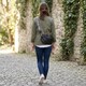 Женская сумка через плечо в классическом цвете из натуральной кожи Vintage 22655 Черный фото