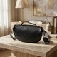 Женская сумка через плечо в классическом цвете из натуральной кожи Vintage 22655 Черный фото