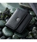 Женский кожаный кошелек для карт купюр и монет ST Leather 22690 Черный