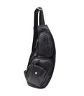 Мужская сумка с большим количеством карманов из натуральной кожи Vintage 22961 Черный