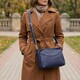 Женская кожаная сумка с жестким дном Vintage 22986 Синий фото