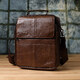 Сумка для мужчин с ручкой для переноса в руке из натуральной кожи Vintage 23028 Коричневый фото