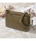 Шкіряна сумка із щільним дном для жінок Vintage 22984 Оливковий